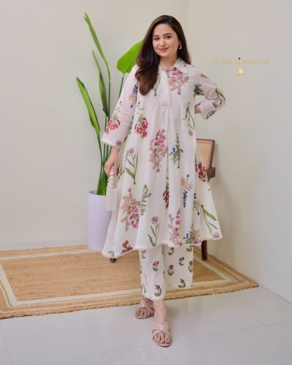 Mul Cotton Aline Kurta Set.