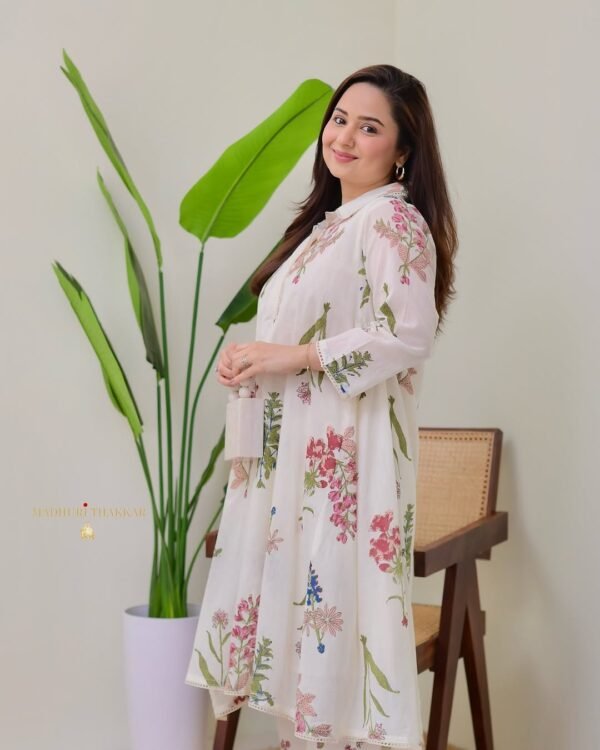 Mul Cotton Aline Kurta Set - Image 4